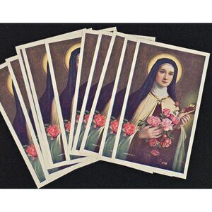St Therese Vintage Holy Cards Lot 10pc Made in USA Patron Saint of the Sick